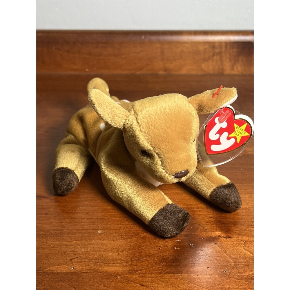 Vintage‎ TY Beanie Babies Whisper Deer Spotted Fawn Animal Plush Toy w/ Tags